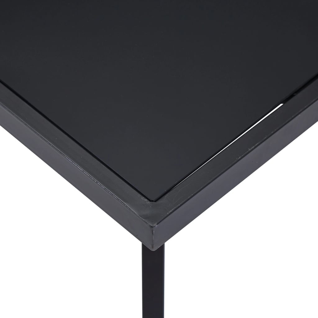 Matbord, svart, 180x90x75 cm, härdat glas