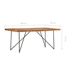 Matbord 180x90x76 cm massivt akaciaträ