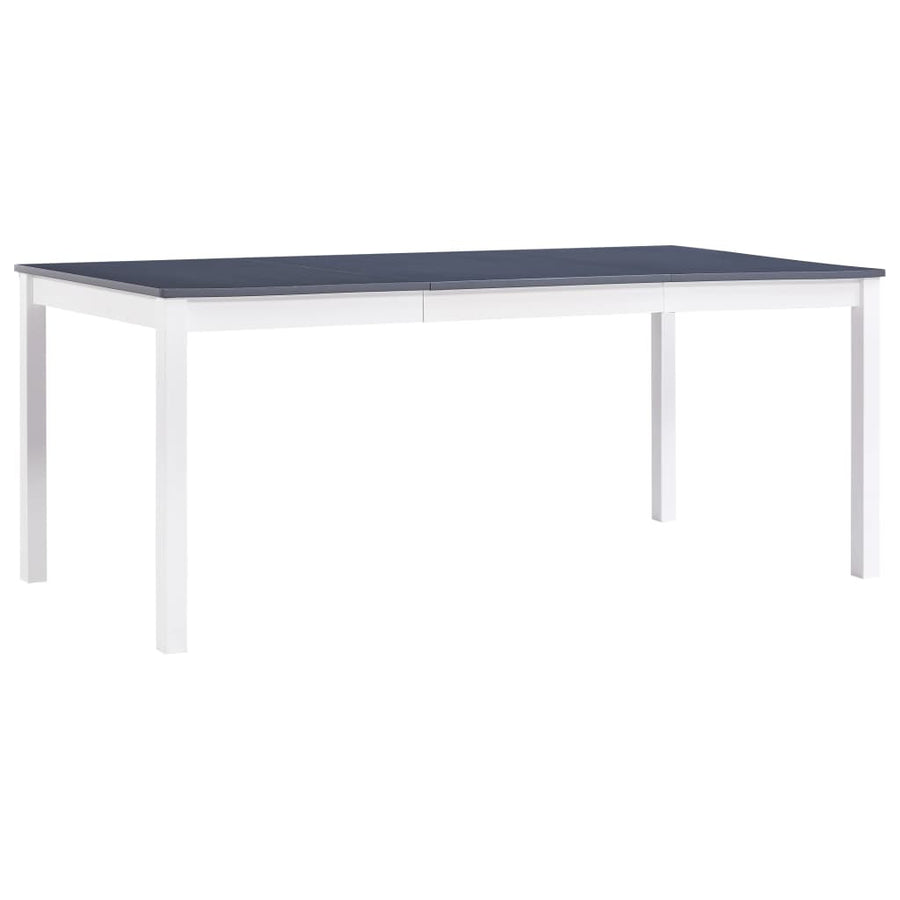 Matbord, vitt och grått, 180x90x73 cm, furu
