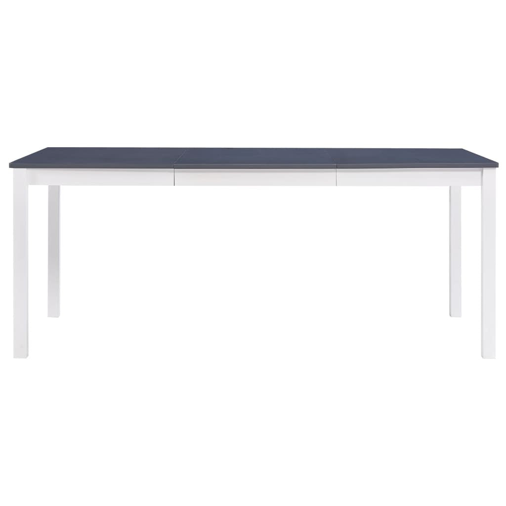 Matbord, vitt och grått, 180x90x73 cm, furu