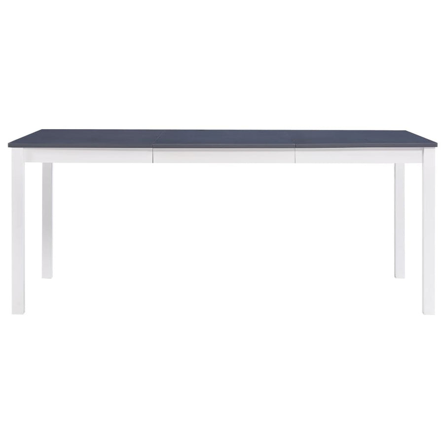 Matbord, vitt och grått, 180x90x73 cm, furu