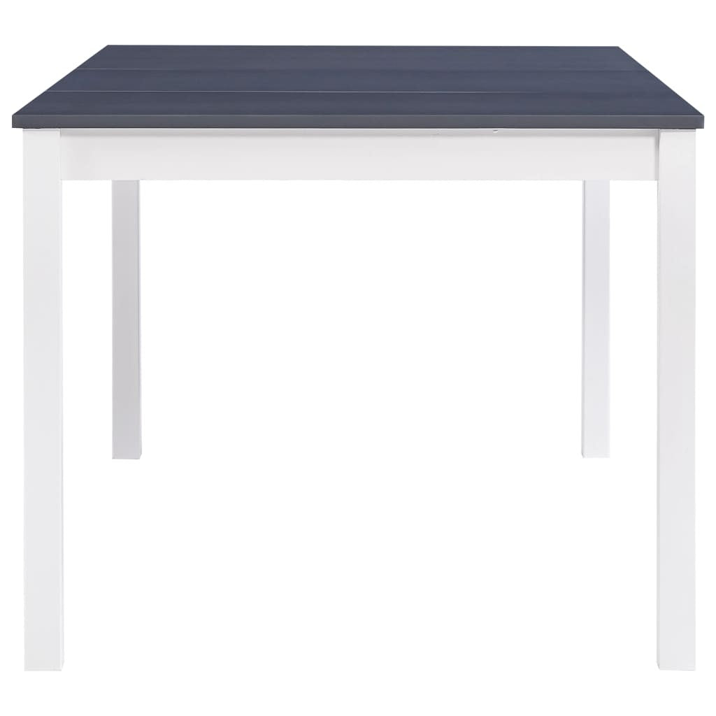 Matbord, vitt och grått, 180x90x73 cm, furu