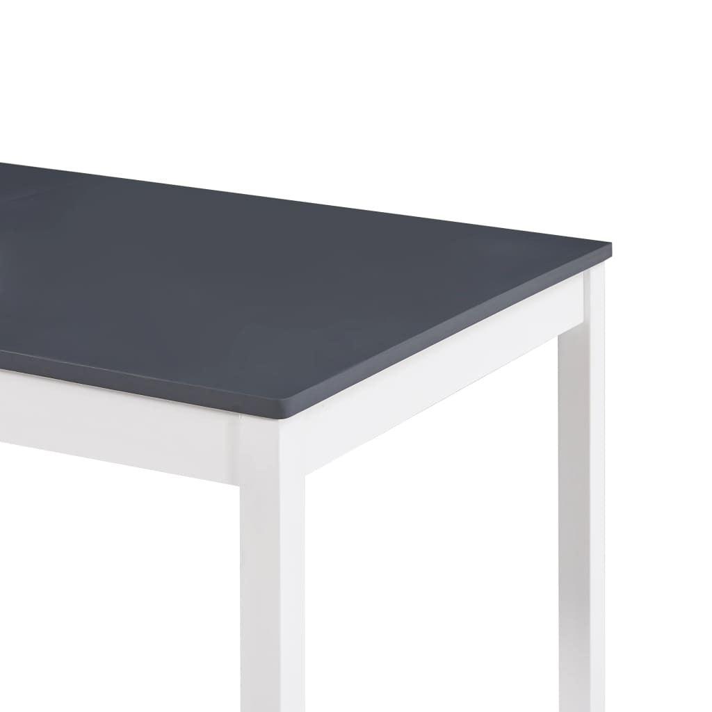 Matbord, vitt och grått, 180x90x73 cm, furu