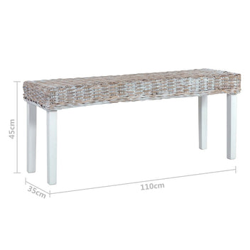Penkki 110 cm valk. luonnollinen kubu-rottinki/täysi mangopuu