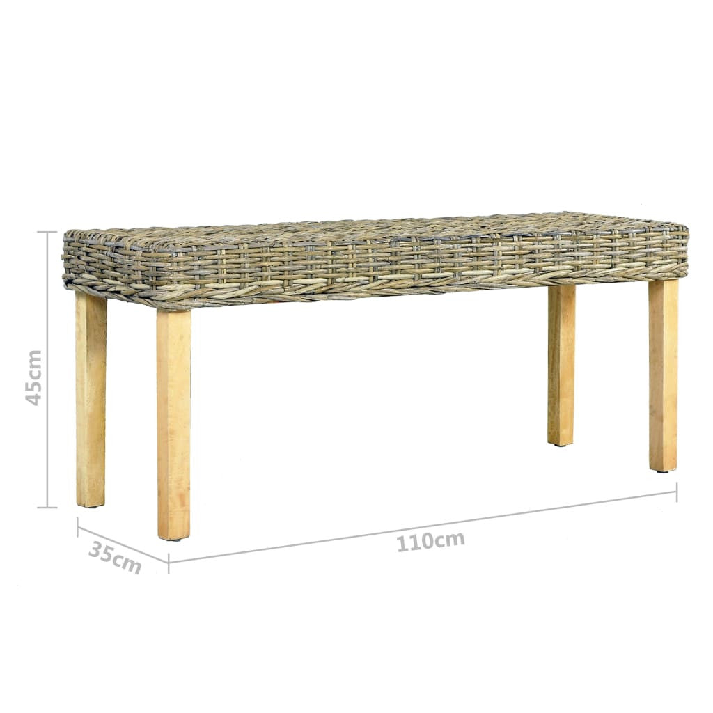 Penkki 110 cm luonnollinen kubu-rottinki ja täysi mangopuu