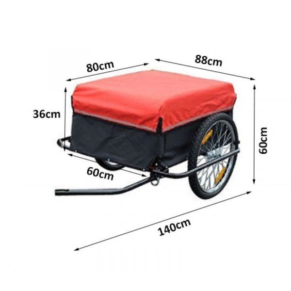 Pyöräilykärry (punainen/musta)