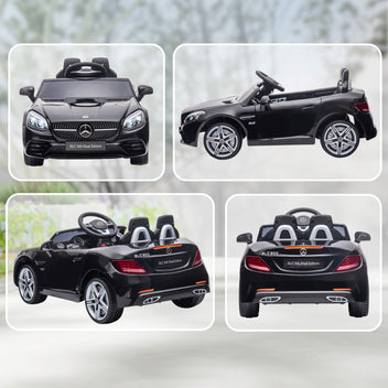 Lasten sähköauto Mercedes SLC 300, kaukosäädin, LED-valot ja musiikki, 3–6 v, musta