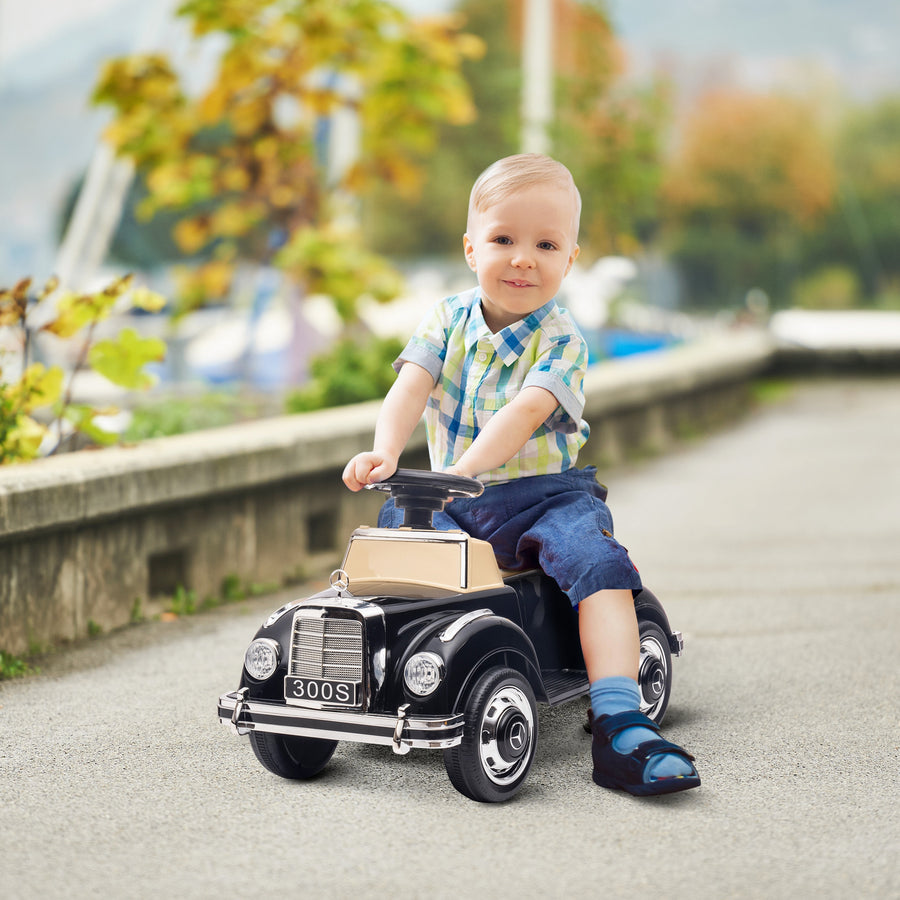 Lasten potkuauto Mercedes-Benz 300 S, säilytystila istuimen alla, 18–48 kk, musta