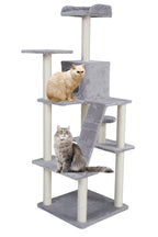 Pohjolan Lemmikkitarvike Kissan raapimis-/kiipeilypuu 170cm, vaalean harmaa