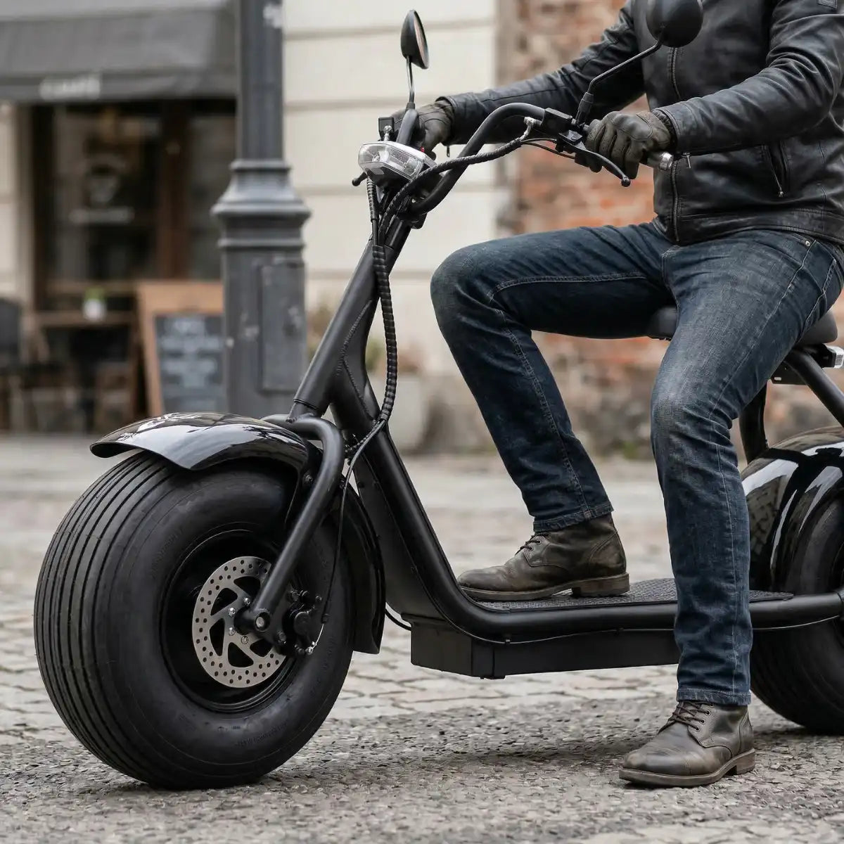 Elscooter 1000 W 25 km/h – 60V 12Ah, upp till 40 km, svart