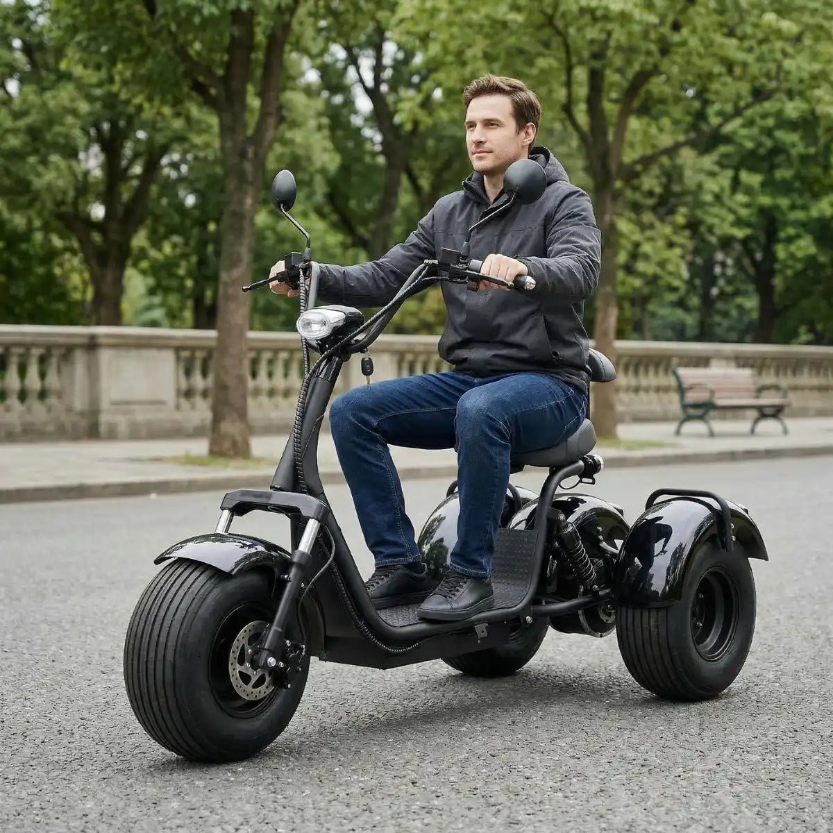 Pohjola Motors Sähköskootteri Trike 60V20AH Tehoakulla Musta