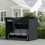 Vedenpitävä suojapeite puutarhakeinulle, 220 x 125 x 172 cm, musta