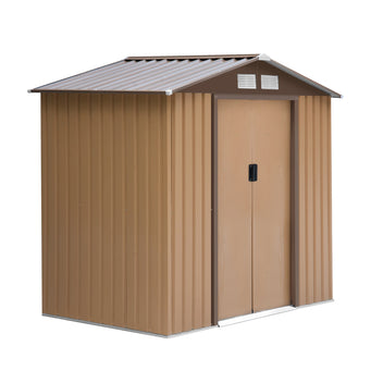 Peltivaja liukuovilla, 2,13 x 1,30 x 1,85 m, keltainen