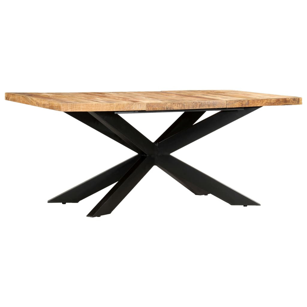 Ruokapöytä 180x90x76 cm täysi karkea mangopuu