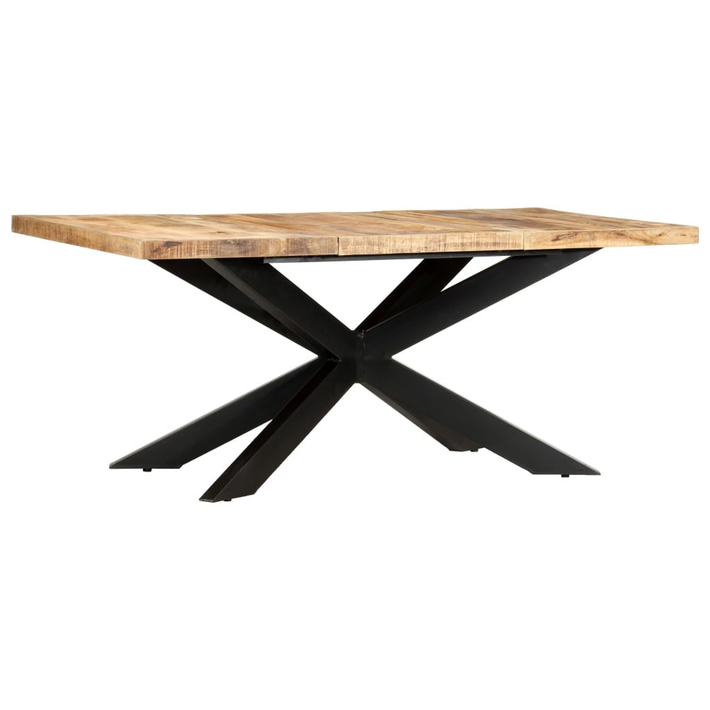 Ruokapöytä 180x90x76 cm täysi karkea mangopuu