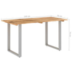 Ruokapöytä 140x70x76 cm täysi akaasiapuu