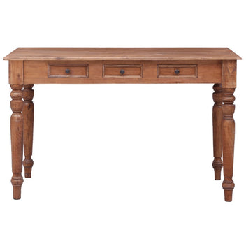 Työpöytä vetolaatikoilla 117x57x75 cm täysi kierrätetty puu