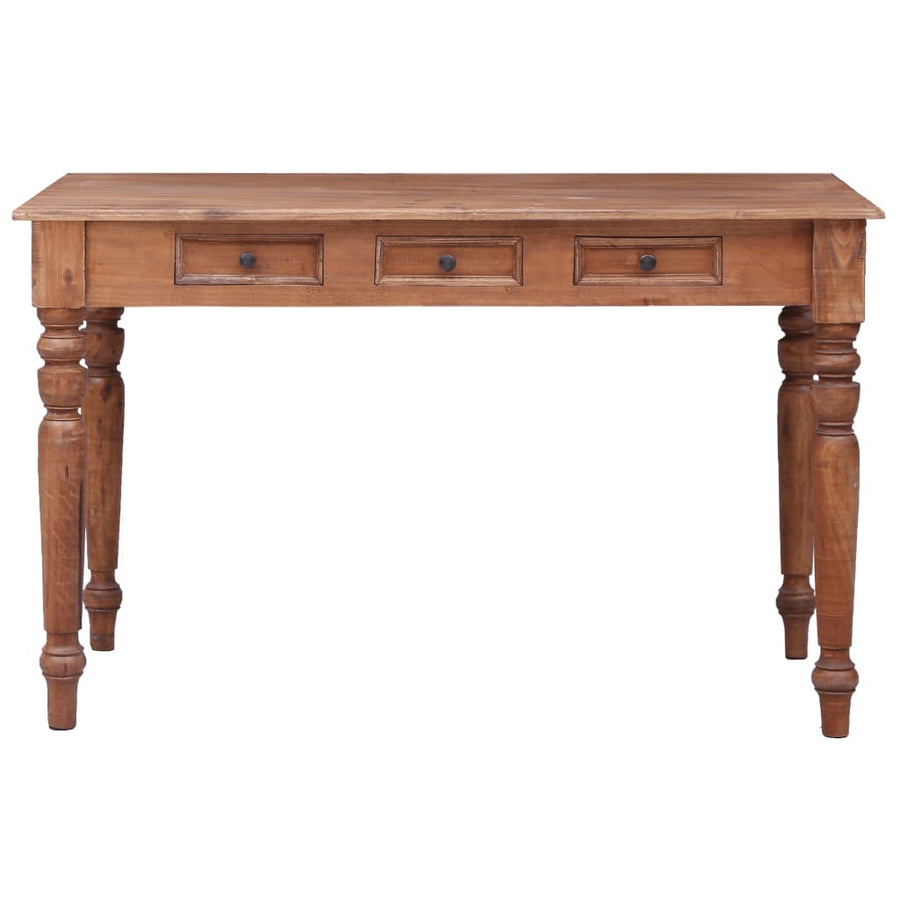 Työpöytä vetolaatikoilla 117x57x75 cm täysi kierrätetty puu