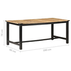 Matbord 180x90x76 cm massivt grovt mangoträ