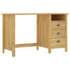 Hill Range skrivbord med 3 lådor, 120x50x74 cm, massiv furu