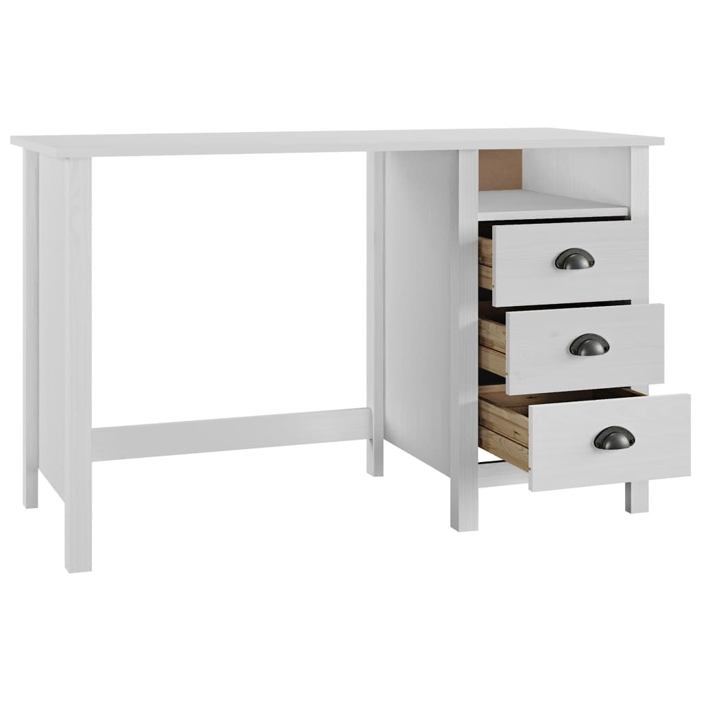 Työpöytä Hill Range 3 laatikolla 120x50x74 cm täysi mänty