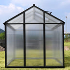 POHJOLA GARDEN STRONG Kasvihuone 8,6m2  + Sokkeli & Rännit, 4mm 800g/m2 kennolevyt, musta