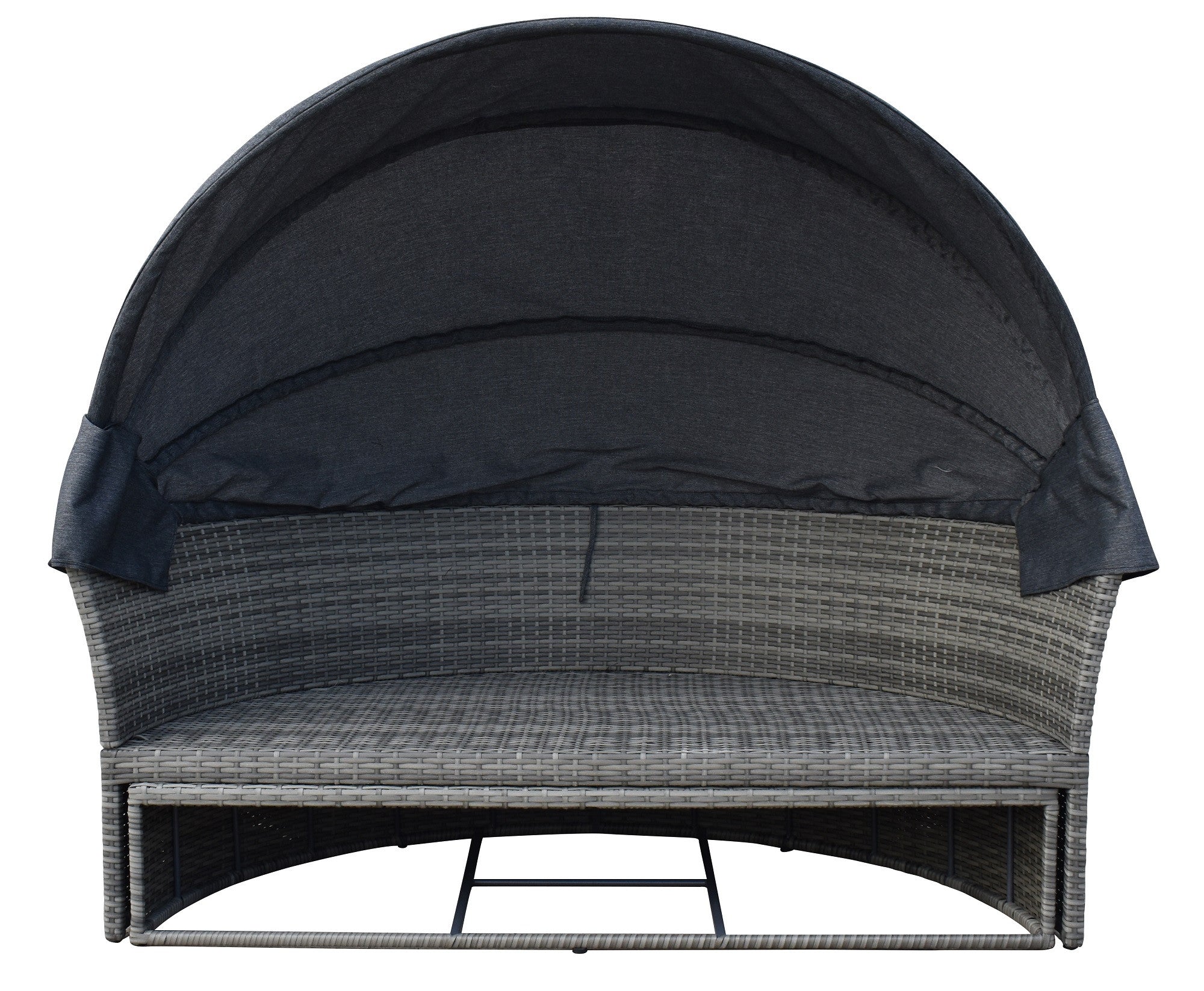 POHJOLA GARDEN Polyrottinki Aurinkovuode/Aurinkosänky/Aurinkopesä 165 cm, Paksu pehmuste, Katoksella Harmaa