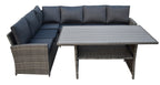 POHJOLA GARDEN XXXL Polyrottinki Kulmasohvaryhmä ja Puutarhapöytä, harmaa, BRYNOLF