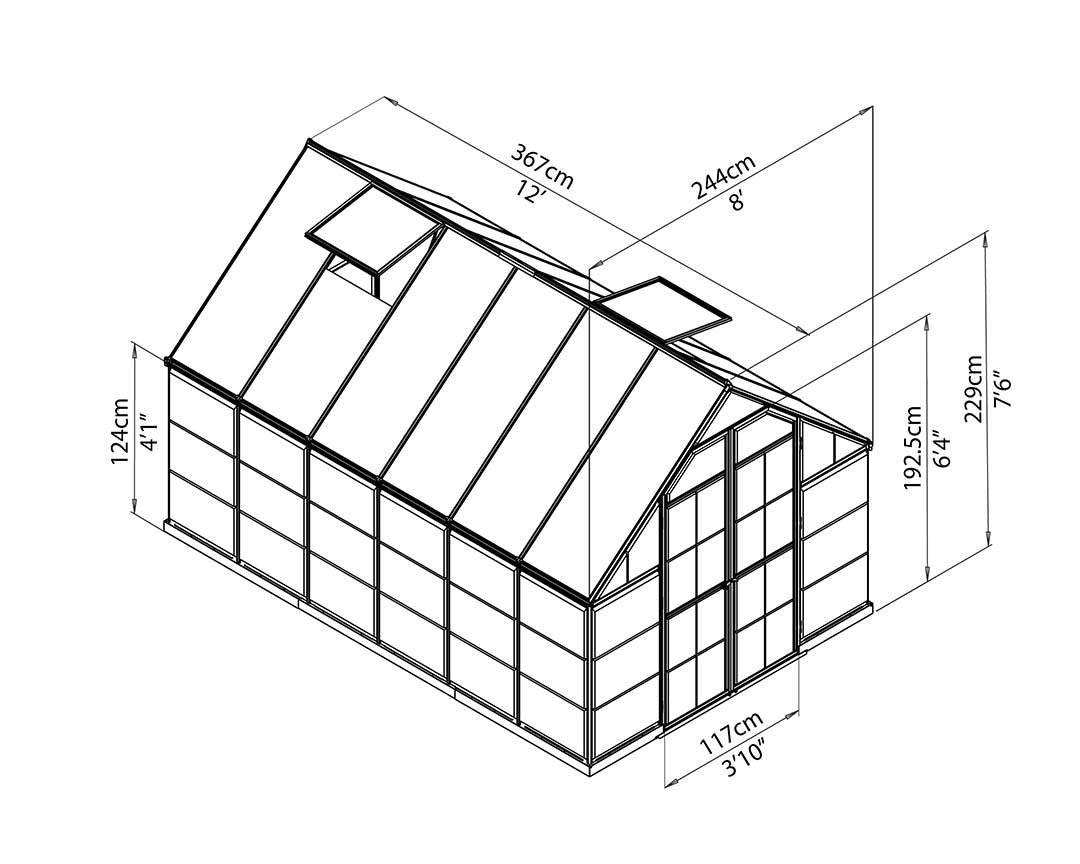 Palram – Canopia | Balance kasvihuone 8,9 m2 + sokkeli