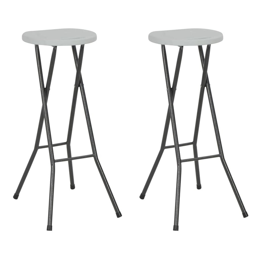 Kokoontaitettavat baarijakkarat 2 kpl HDPE ja teräs valkoinen