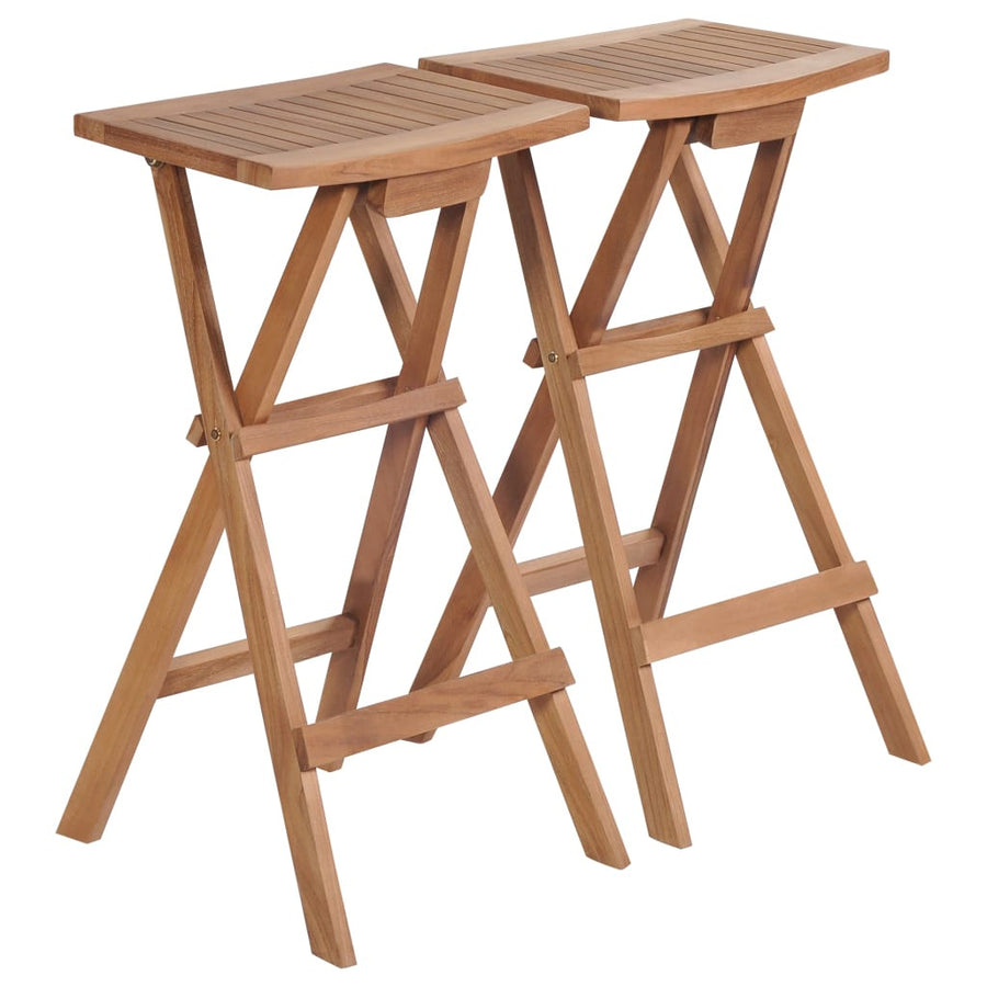 Fällbara barstolar, 2 st, teak