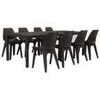 Ulkoruokailuryhmä 9-osaa muovi ruskea