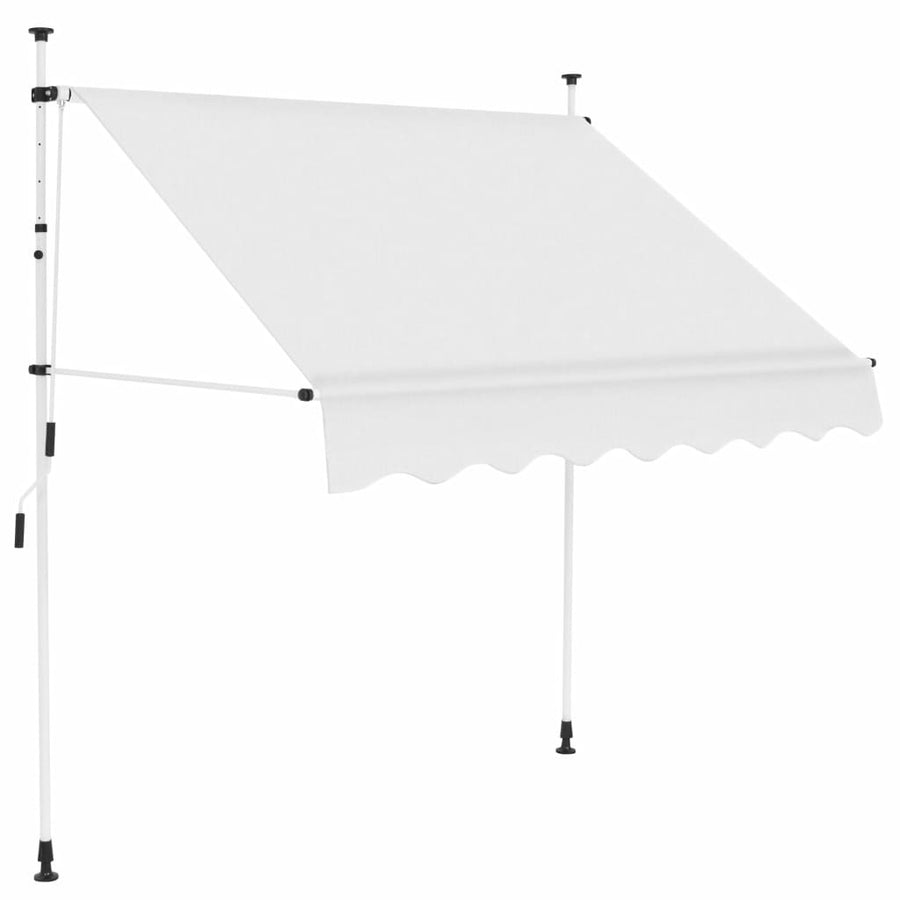 Manuellt infällbar markis 200 cm krämfärgad