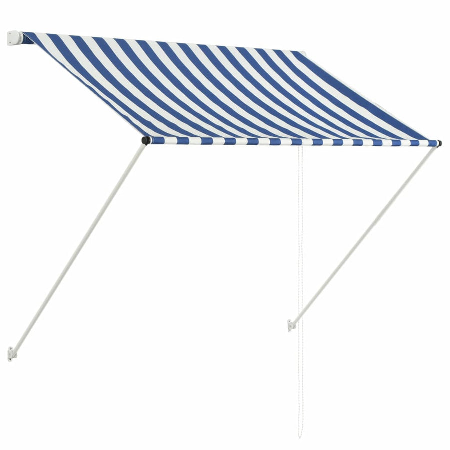 Utdragbar markis 150x150 cm blå och vit