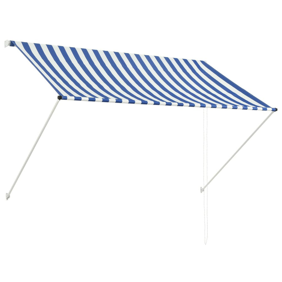 Utdragbar markis 200x150 cm blå och vit