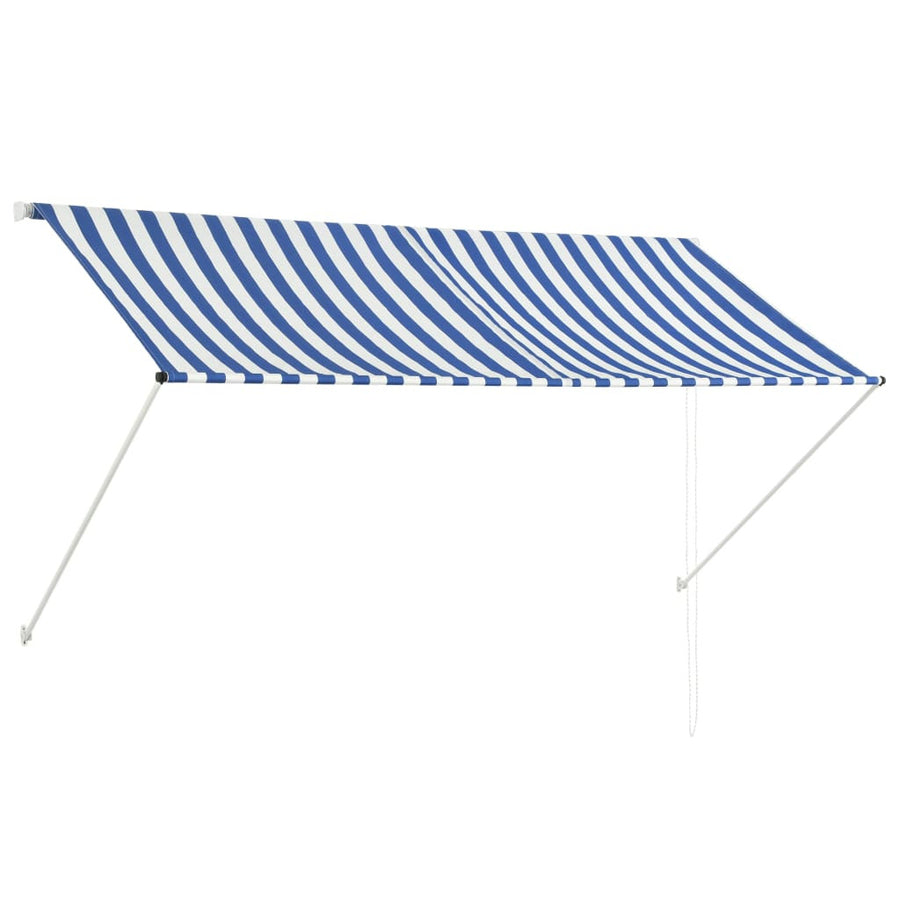 Utdragbar markis 250x150 cm blå och vit
