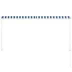 Sisäänkelattava markiisi 250x150 cm sininen ja valkoinen