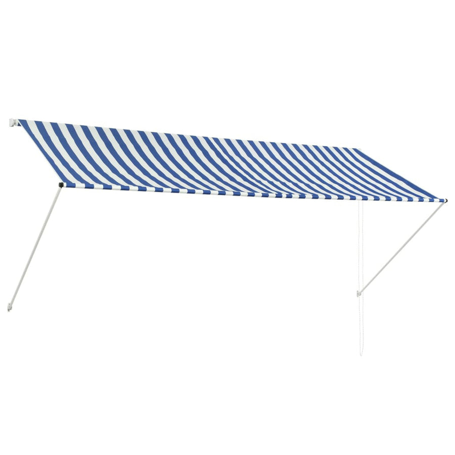 Utdragbar markis 300x150 cm blå och vit