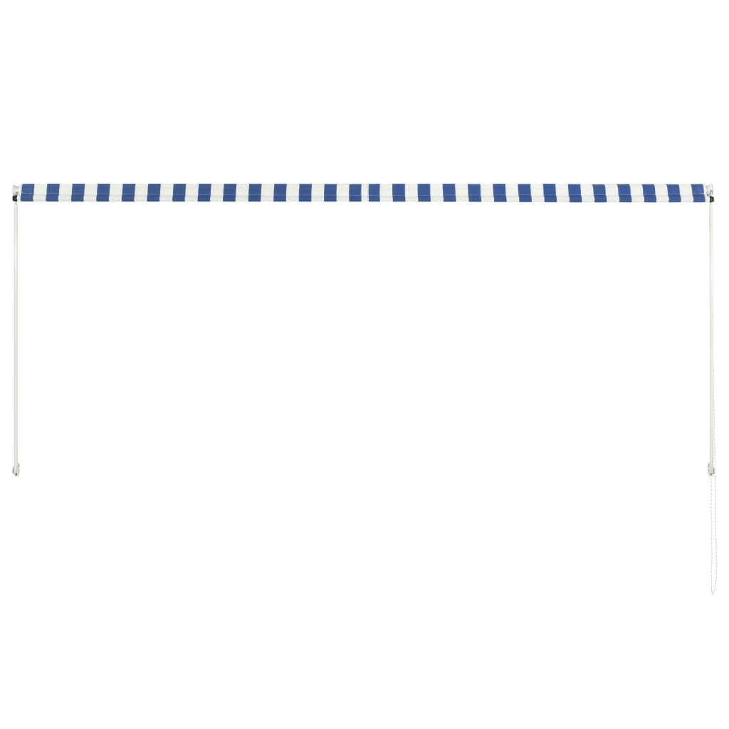 Sisäänkelattava markiisi 300x150 cm sininen ja valkoinen
