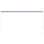 Sisäänkelattava markiisi 300x150 cm sininen ja valkoinen