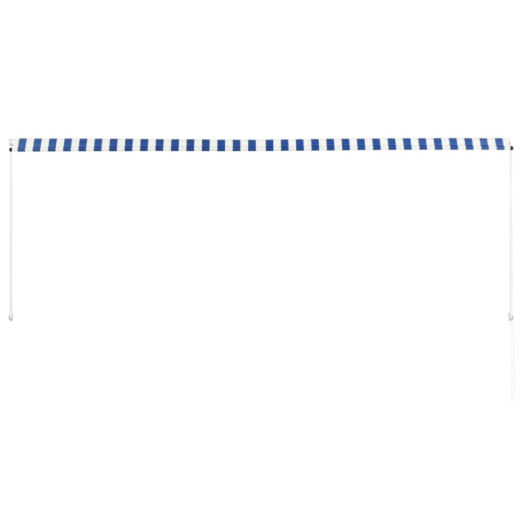 Sisäänkelattava markiisi 350x150 cm sininen ja valkoinen