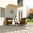 Sisäänkelattava markiisi 150x150 cm keltainen ja valkoinen