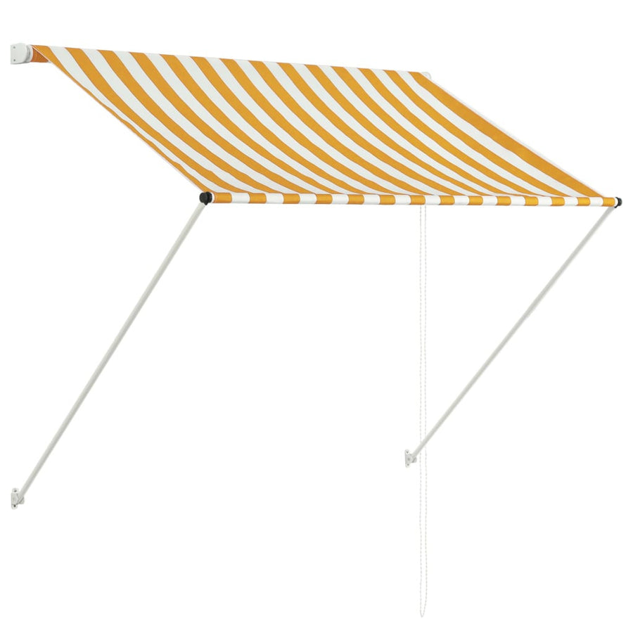 Utdragbar markis 150x150 cm gul och vit