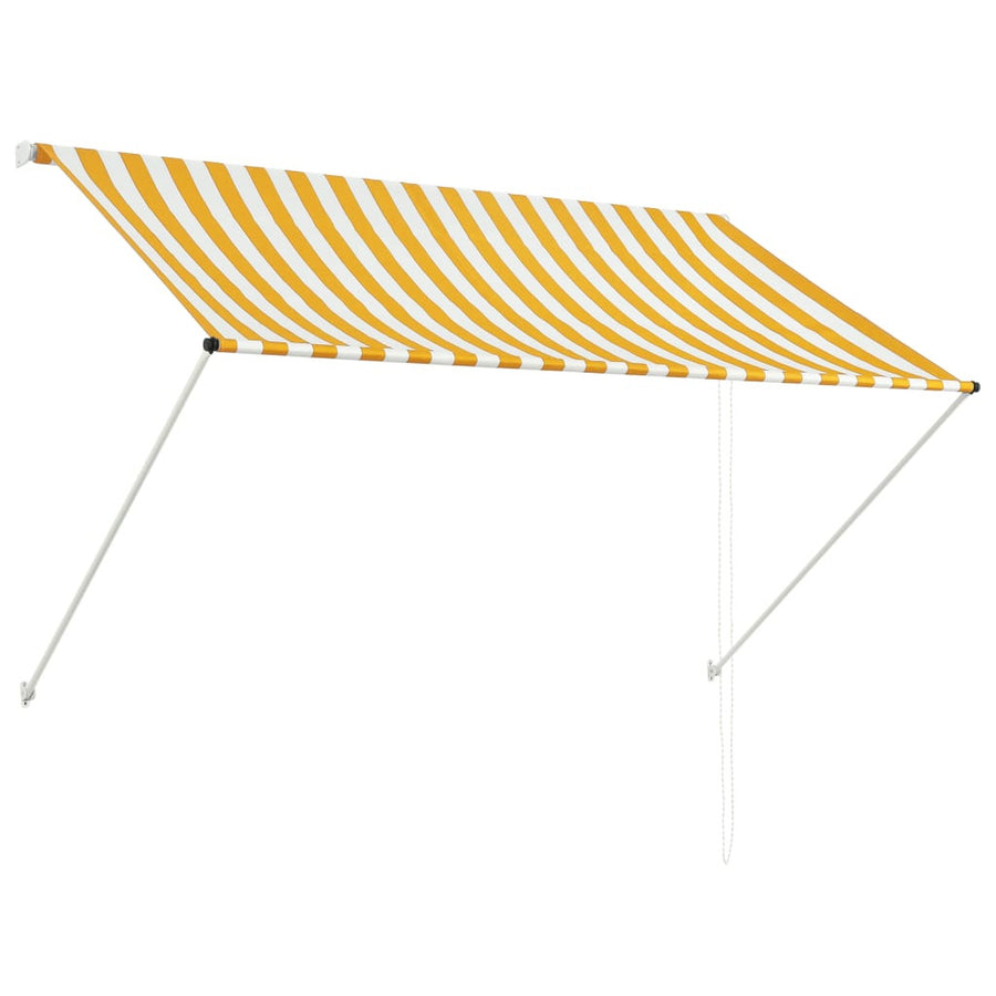 Utdragbar markis 200x150 cm gul och vit