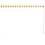 Sisäänkelattava markiisi 200x150 cm keltainen ja valkoinen