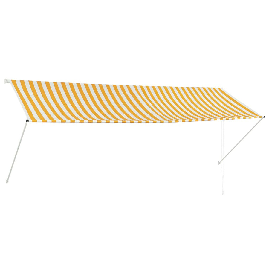 Utdragbar markis 350x150 cm gul och vit