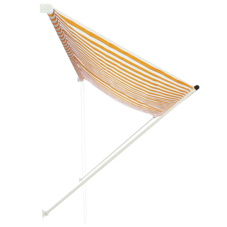 Utdragbar markis 350x150 cm gul och vit