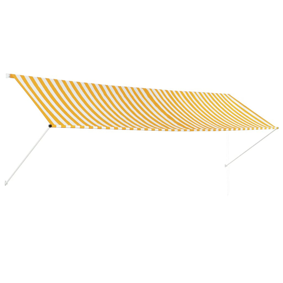 Utdragbar markis 400x150 cm gul och vit