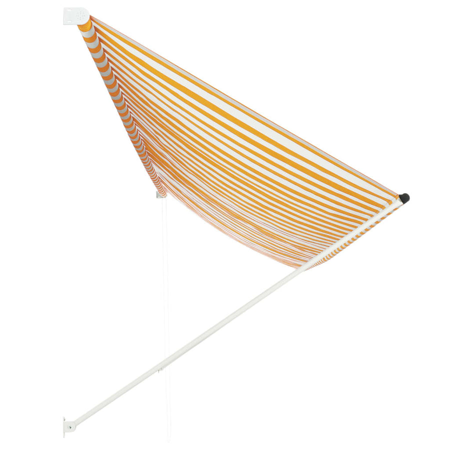 Utdragbar markis 400x150 cm gul och vit