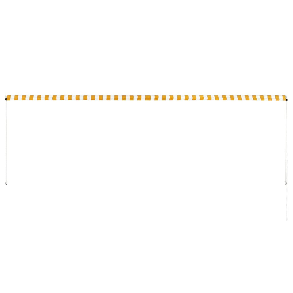 Sisäänkelattava markiisi 400x150 cm keltainen ja valkoinen